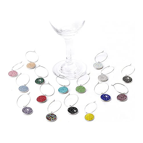 16 Abalorios Para Copas De Vino Bling, Etiquetas Para Botell
