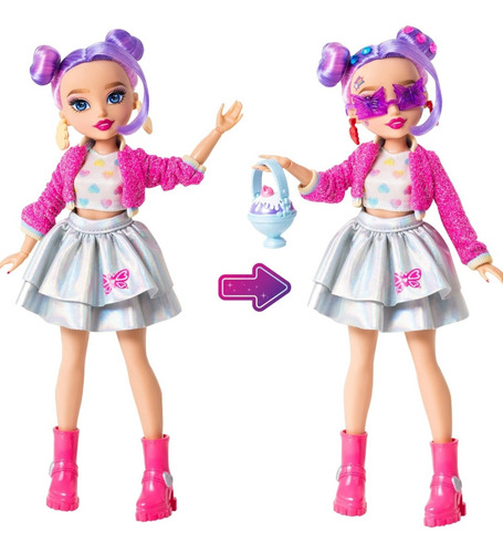 Muñeca De Moda Glo Up Sadie. Cambio De Color En Uñas Y Labio