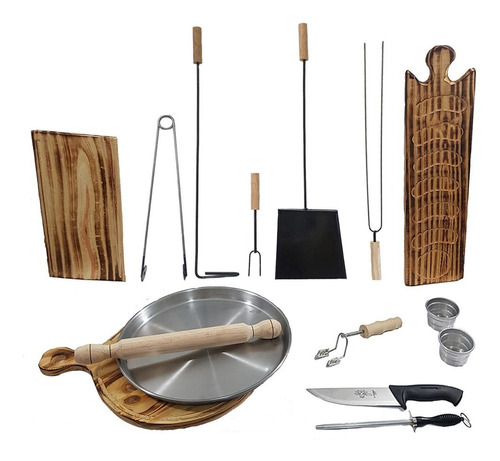 Herramientas Asador Juego De Parrilla Kit X15. Set Pack . 