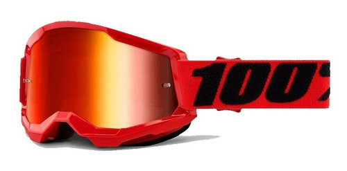 Goggle 100% Strata 2 Red Mirror Red Lens