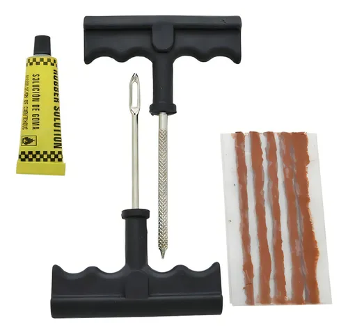 Kit de parches para reparar neumáticos de coche y moto con 15 fideos sin cámara