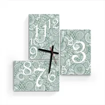 Comprar Reloj Pared Cuadro Tríptico Flores Decoración Para El Hogar Diseño Relojes Modernos Decorativos