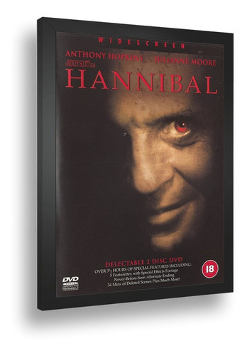 Quadro Emoldurado Poste Hannibal Classico Terror Canibal A3