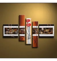Comprar Cuadros Tripticos Modernos Florales Pintados A Mano