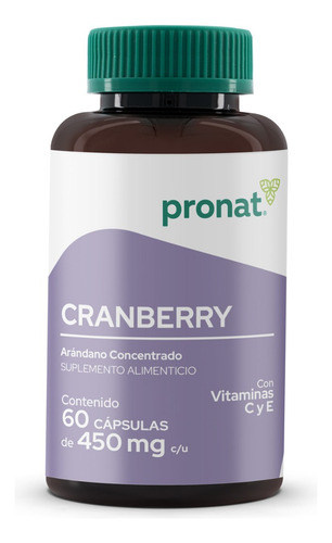 Suplemento Cranberry Arandano Concentrado (60 Caps) Pronat Sabor Sin Sabor