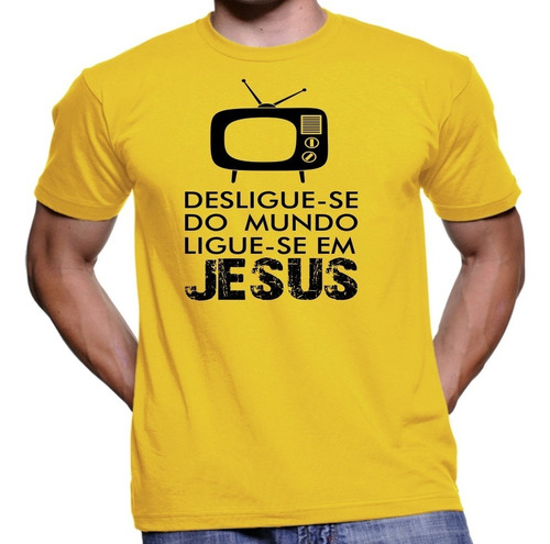 Imagem 1 de 1 de Camisa Camiseta Estampa Religiosa Ligue-se Em Jesus Deus Paz