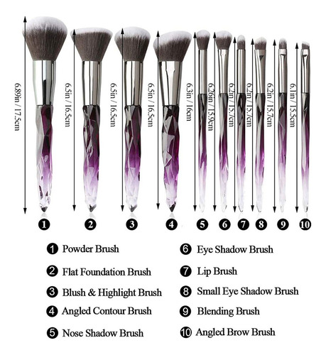 Juego De Brochas De Maquillaje De Cristal Regalo De Belleza