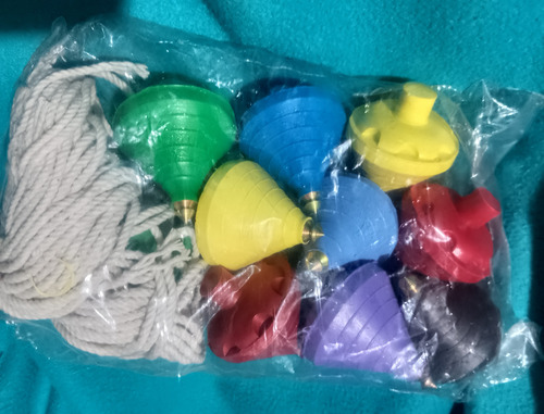 Gcg Lote 10 Trompos Zumbador Plástico Retro Punta De Acero