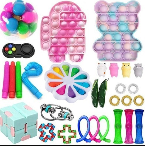 Imagem 1 de 9 de Kit De Brinquedos Anti Stress Fidget Toys P/ Adultos 32 Pcs