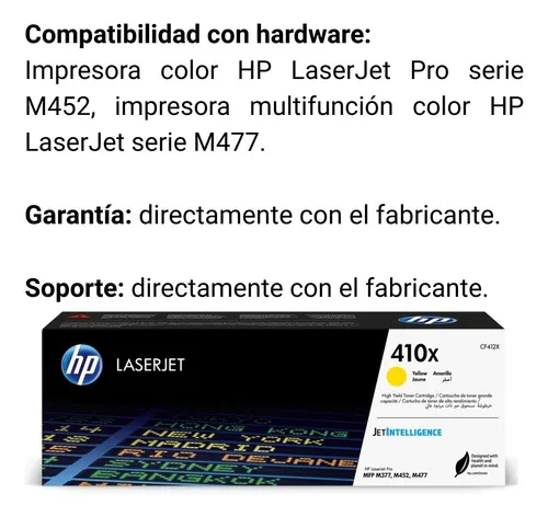 Cartucho De Toner Hp 410x Amarillo