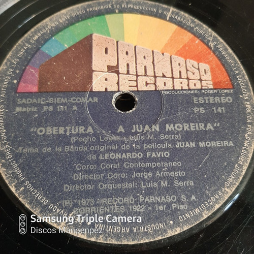 Simple Banda Original Juan Moreira Parnaso Records C19