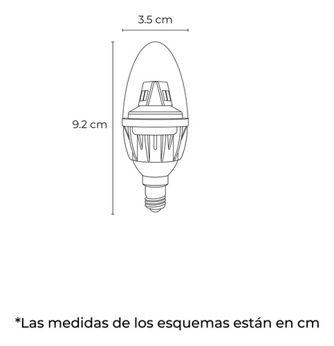 Foco Tipo Vela Led P45 E12 3.6 W 127 V~ Luz Cálida (2 700 K) Illux FL-10CBE12.427
