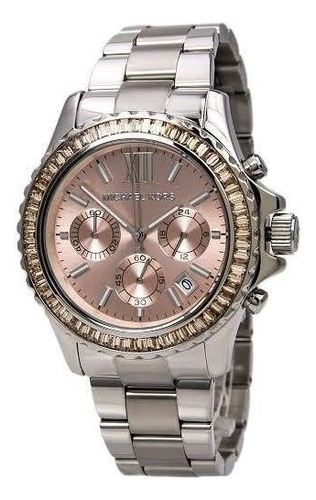 Relógio Michael Kors Mk5870 Everest Prata Rose Original