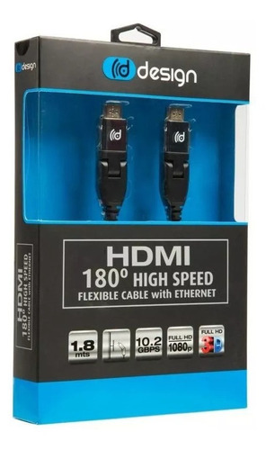 Cable Hdmi 1.8 Mts Design Full Hd 10.2 Gbps 