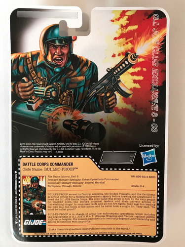 Bulletproof Battle Corps Command Gi Joe Collectors Club Fss8 (Usado)