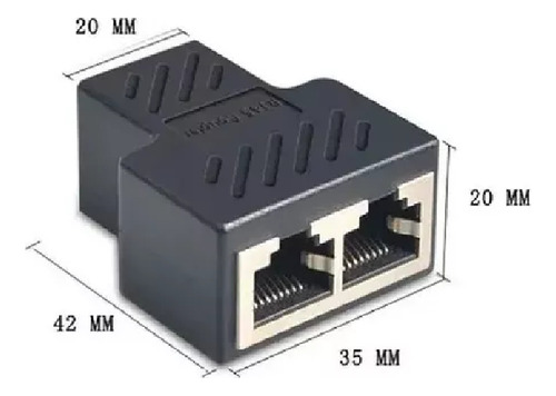 Conector Divisor Rj45 1 A 2 Splitter Para Cables De Red Lan