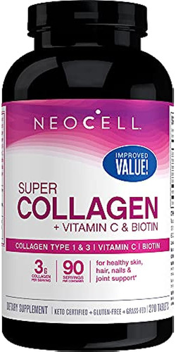 Neocell Super Collagen + Vitamin C & Biotin, Suplemento Diet