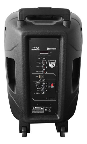 Parlante Pro Bass Street 15 portátil con bluetooth negro