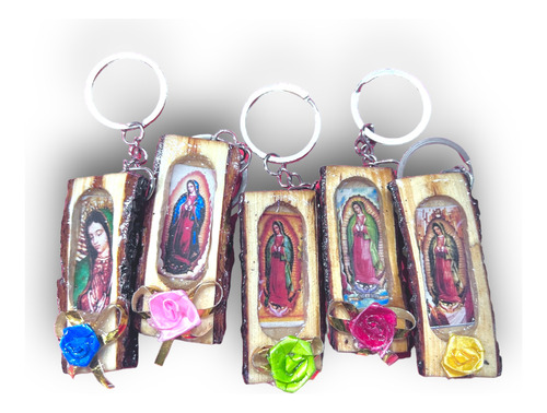 Recuerdo Llavero De Madera Virgen De Guadalupe (50 Piezas)