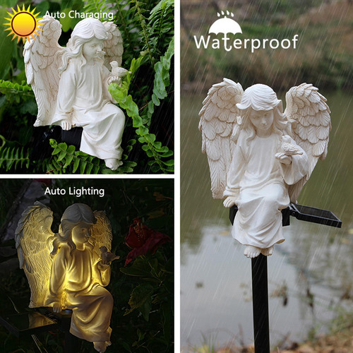 Estatua De Jardín Solar, Figura De Ángel, Escultura