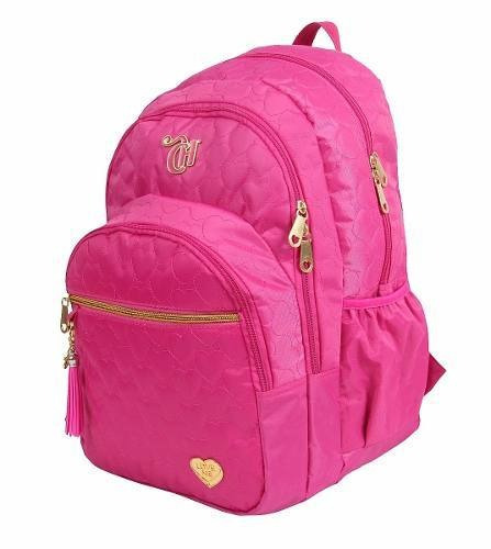 Mochila urbano Capricho Love cor rosa