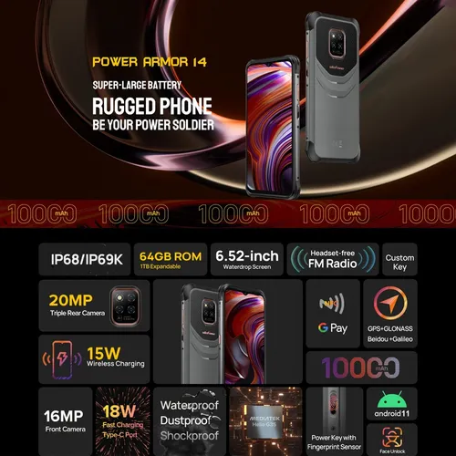 Ulefone Power Armor 14 | Celular Resistente Red Internet 4g