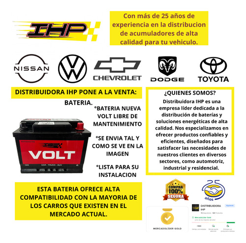 Bateria Volt Modelo 34 Potencia Total 750a Energia Imparable
