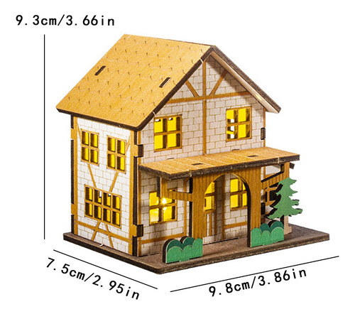 Modelo De Enfeite De Cabana De B 9,8 Cm X 7,5 Cm X 9,3 Cm