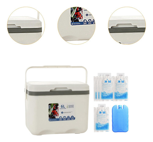 Nevera Portátil Para Acampar, Con Bolsa De Hielo, Ideal