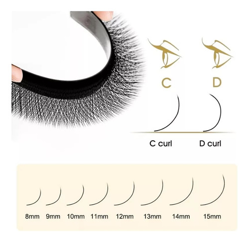 LUJITO YY-MP Blister 0.07mm Extensiones de Pestañas Mink Salón de Belleza Curvatura C/d