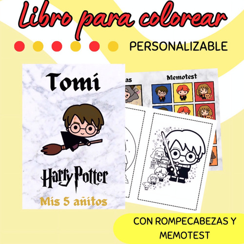 Libro Imprimible Para Colorear Harry Potter Kawaii