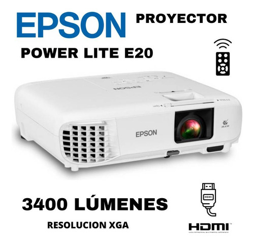 Proyector Video Beam Epson Powerlite E20 3400 Lúmenes