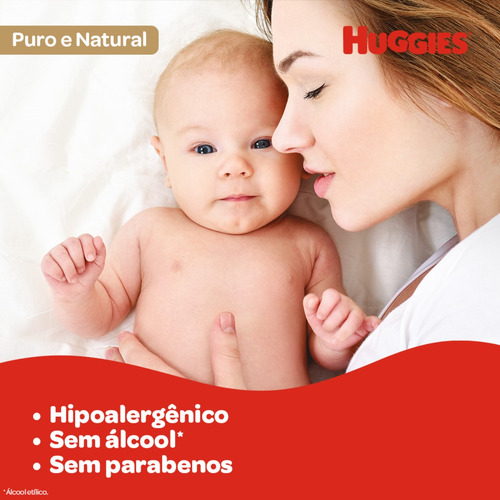 Lenços Umedecidos Huggies Puro E Natural Com 48 Unidades