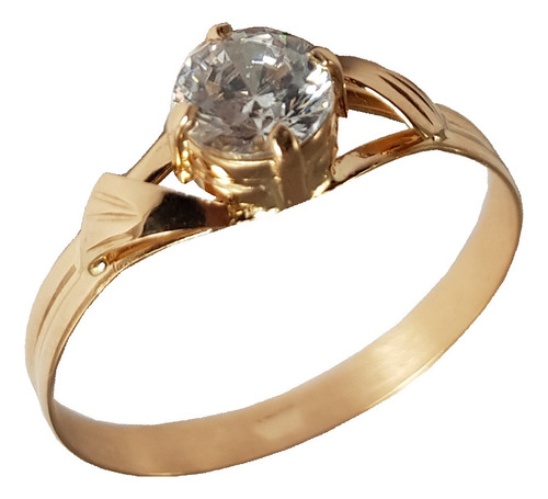 Anillo Compromiso Cintillo Solitario Oro 18k  A210 Pre