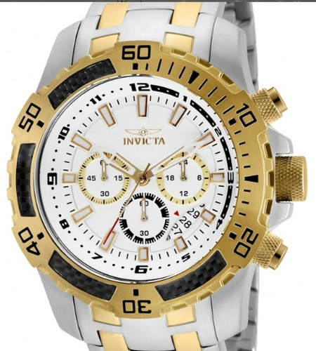 Relógio Invicta Pro Diver Masculino Misto Dourado 24859 Cor da correia Mista Cor do bisel Aço Cor do fundo Aço