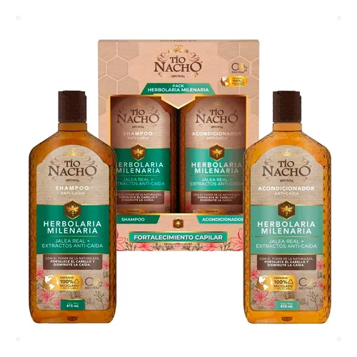 Pack Tío Nacho Herbolaria 01 Shamp. + 01 Acond. C/u 415 Ml.
