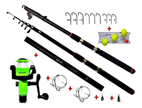 Combo Pejerrey Caña 2.40 Mts + Reel  + Kit De Pesca Oferta