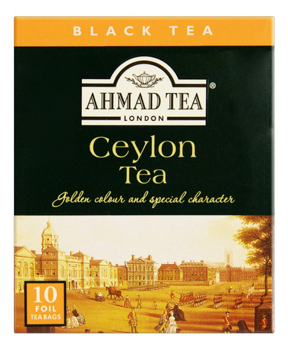 Chá Ahmad Tea London preto ceylon em sachê 20 g 10 u