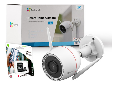 Cámara Seguridad Ezviz Ip Wifi Exterior Full Color 2k +128gb