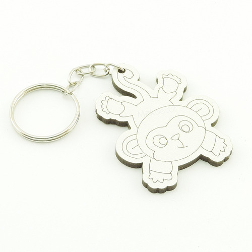 30 Chaveiros Personalizados Mdf - Macaco Travesso - Inf-070b