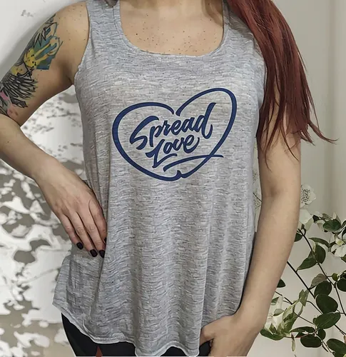 Musculosa Dama Spread Love Corazon Amor