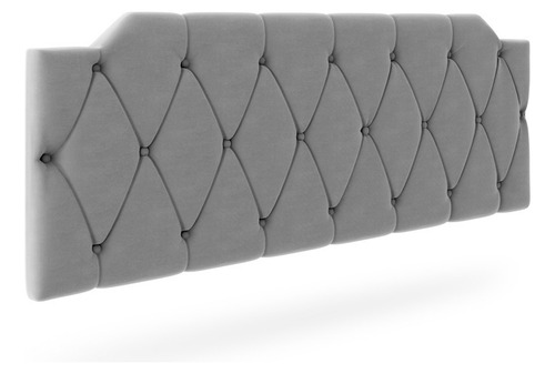 Painel Cabeceira Kelly Cama Box Queen Estofada Quarto 160cm Cor Cinza
