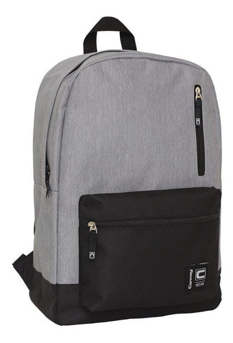Mochila Grande Escolar Masculina Cinza Com Bolsos
