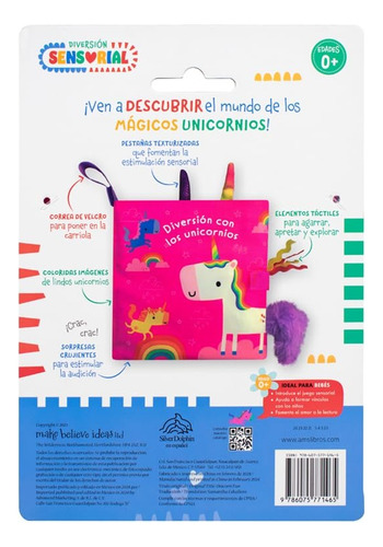 Diversión Con Los Unicornios: Libro De Tela Para Bebés, De Varios Autores. 0, Vol. 1. Editorial Silver Dolphin, Tapa Blanda, Edición Unica En Español, 2024