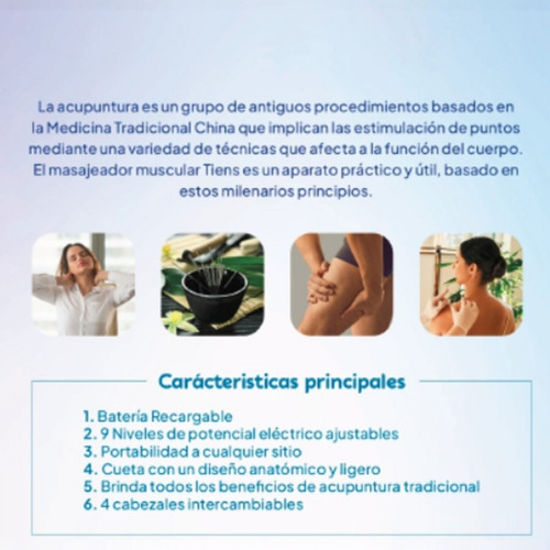 Masajeador Muscular Acupuntura Trd Relajación Migraña Estrés Blanco