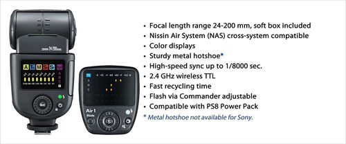 Nissin Di700 a Kit De Flash Con Aire 1 commander Para Cam