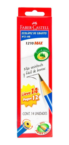 Lápiz Grafito No. 2 Hb Faber Castell Caja X 14 Unidades