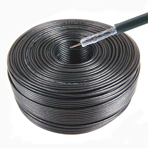 Bobina Cable Coaxial Rg6 100 Metros Negro Alta Calidad