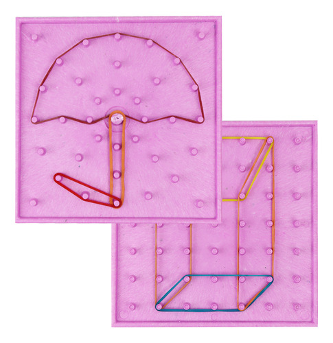 Geoplano Chico Doble Cara Plastico 15cm X 15cm
