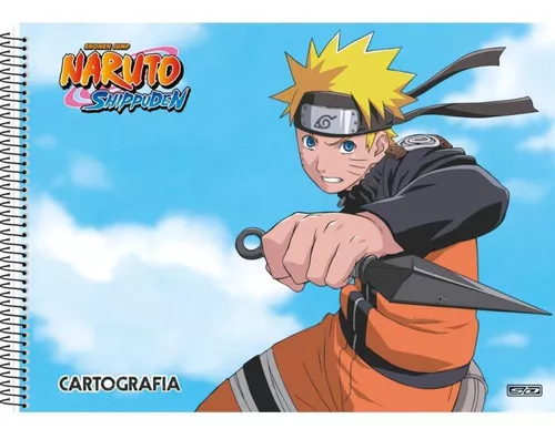 Caderno Desenho Univ Capa Dura Naruto 60f C/adesivo